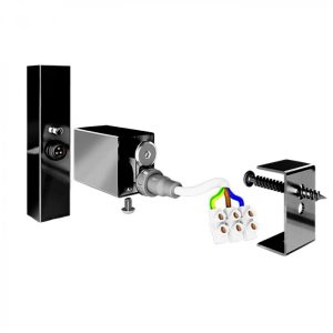 3.0.1000.0.BM Комплект прихованого підключення під профільний стояк, чорний мат (може бути без мереж.дроту) (1 сорт)