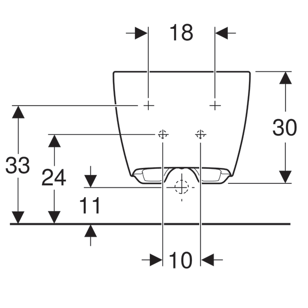 500.690.01.1 Підвісне біде ONE, прих.кріплення, захисне покриття KeraTect: в комплекті зі звукоізолюючою прокладкою, прихований перелив (CLOU), накладка на злив.отвір хром, колір білий глянець (1 сорт) - Зображення 3