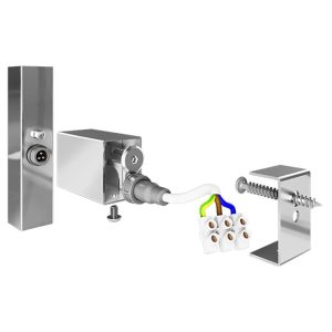 3.0.1000.0.P Комплект прихованого підключення мереж.дроту для прямокутного стояка, полір.нерж. (може бути без мереж.дроту) (1 сорт)