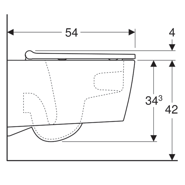 500.690.01.1 Підвісне біде ONE, прих.кріплення, захисне покриття KeraTect: в комплекті зі звукоізолюючою прокладкою, прихований перелив (CLOU), накладка на злив.отвір хром, колір білий глянець (1 сорт) - Зображення 4