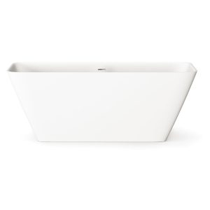 VAQUAS/00 QUADRO Ванна окремостояча 159х70 см з литого (штучного) каменю Silkstone, з інтегрованим сифоном, колір білий мат (1 сорт)