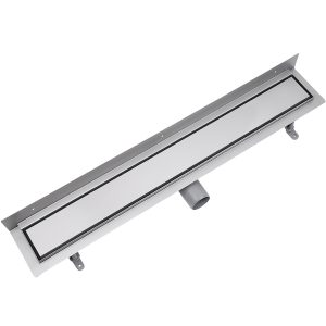 UN70110 Universal Душовий канал 70 пристінний з нержавіючої сталі та низьким сифоном і накладкою, з горизонтальним виводом, хром (1 сорт)