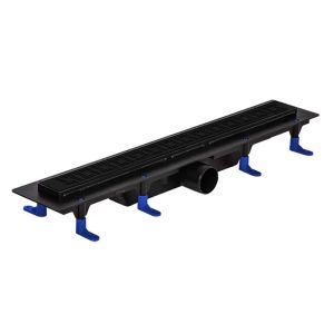 STY-DO-60-FF Душовий канал з полірованою решіткою 600 мм DOMINO  з сухим сифоном, чорний (1 сорт)