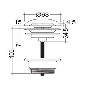 DUO000AWHA FEELING Донний клапан Click-Clack, білий глянець (1 сорт)