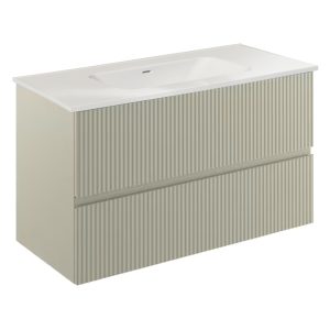 131773+126225  Тумба VORA 100 2  ящ, +   раковина біла ENZO,  MATT SAND (1 сорт)