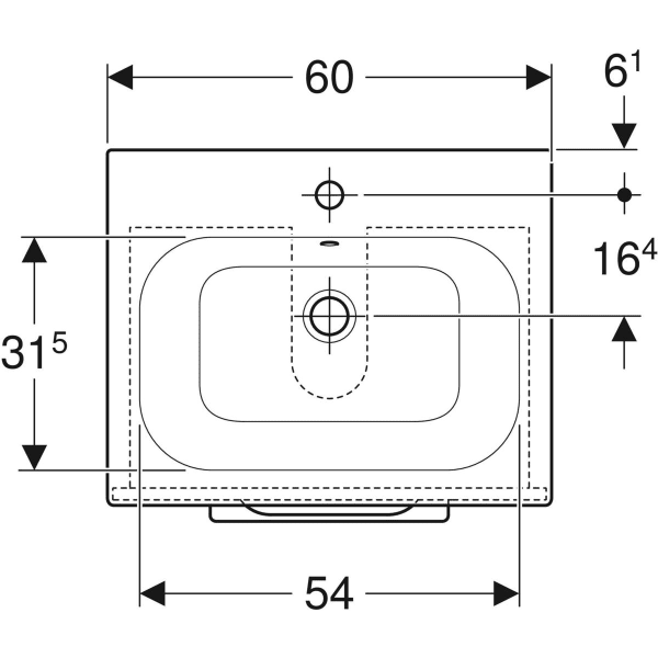 501.238.00.1 Selnova Square Комплект меблів для ванної кімнати: тумба під раков.60см з 2-ма шухлядами + раковина slim rim з 1отв.під зміш. та переливом, колір темний горіх (1 сорт) - Зображення 4