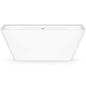 VAQUAWA/00 QUADRO WALL Ванна пристінна 160х76 см з литого (штучного) каменю, з інтегрованим сифоном, білий глянець (1 сорт)