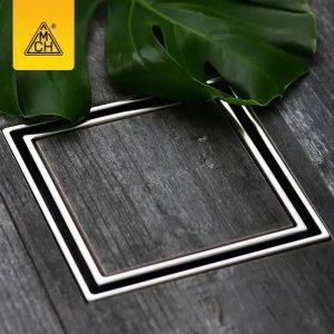 C 420 XL двокорпусний трап з вертикальним підключенням DN50, h 113-169 мм, сухий сифон Neptun, з фланцем, решітка під плитку з нержавіючої сталі (1 сорт)