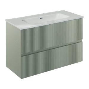 131769+126224  Тумба VORA 80  2  ящ, +   раковина біла ENZO,   MINERAL GREEN (1 сорт)