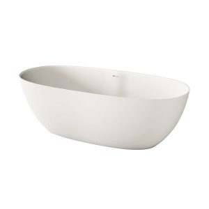 VABELS/00 BELLA Ванна окремостояча 170*80 см з литого (штучного) каменю Silkstone, з інтегрованим сифоном, білий матовий (1 сорт)