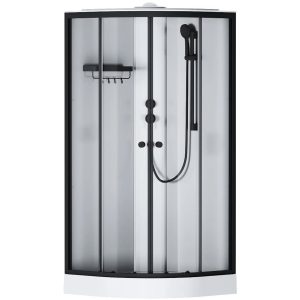 W94C-401-090BT X-Joy, Душова кабіна 90x90, профіль чорний матовий, скло прозоре (1 сорт)