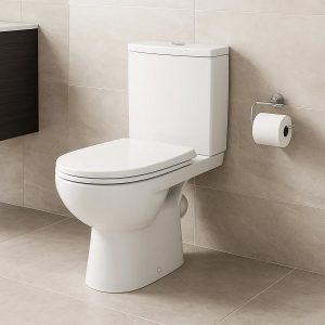 2397050UASTATUS Унітаз-компакт підлоговий, косий випуск, змивний бачок 3/6 л, нижній підвід, сидіння з кришкою поліпропілен (1 сорт)