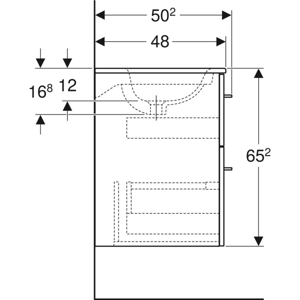 501.238.00.1 Selnova Square Комплект меблів для ванної кімнати: тумба під раков.60см з 2-ма шухлядами + раковина slim rim з 1отв.під зміш. та переливом, колір темний горіх (1 сорт) - Зображення 6