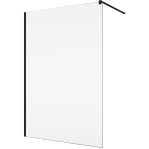 STR4PA61200607  WALK-IN EASY Душова фіксована перегородка 1200*2000, скло 6 мм,  прозоре, профіль  чорний мат (1 сорт)