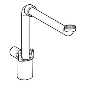 151.116.11.1 сифон для раковини, горизонтальний випуск d32мм, G1 1/4, білий (1 сорт)