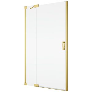 CA13G1201207 Cadura Душові дверцята з боковою стінкою-120см, петлі зліва, профіль золото, скло прозоре, встановлення на душовий піддон (1 сорт)