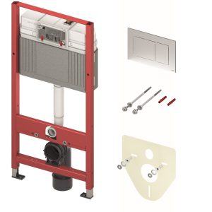 9400412 Комплект TECEbase (інсталяція+панель змиву Tecenow хром глянцевий +кріплення+ звукоізоляційна прокладка), 1120 мм (1 сорт)