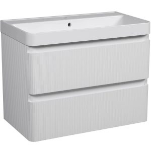 21404 Тумба Акцент ЛЮКС (037 / WHITE-MATT) з умивальником Deep 75 см (консольна) (1 сорт)
