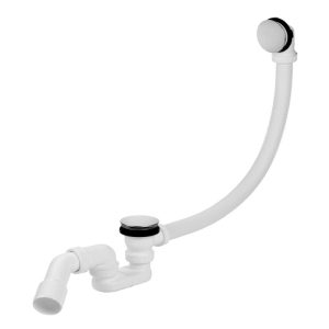 DVKO147 Сифон для ванни 40, click-clack, коліно 45' з накладкою, довжина 750мм (1 сорт)