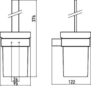 0515 001 00 LOFT Щітка для унітазу на стіну, хром (1 сорт)