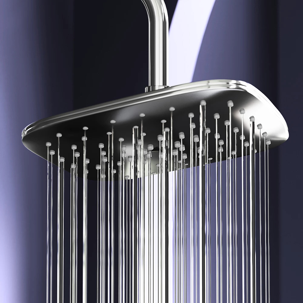 DX218092000 Option, душова система з ТМС для душу: верхній душ 230*230мм, ручний душ 120мм, хром (1 сорт) - Зображення 4