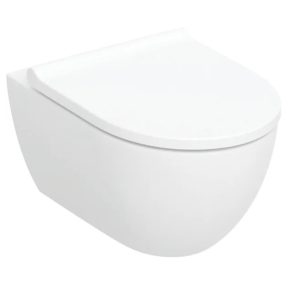 502.774.00.1 Acanto Комплект підвісного унітазу, закрита форма, TurboFlush, із кришкою Duroplast, Softclose, Quickfix, білий глянець (1 сорт)