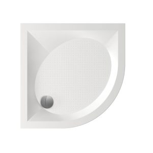 DPARTRO90R550W/00 ART RO 90 R550 Піддон душовий 1/4 круга 90х90 см з литого (штучного) каменю з ніжками та панеллю, антиковзка поверхня, білий глянець (1 сорт)