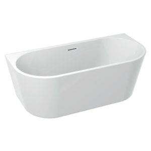 17075141 Optima NEW Ванна акрилова пристінна 170x75 см з переливом, біла глянцева (1 сорт)