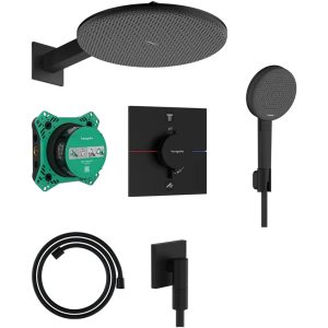 24630670 HG Raindance Alive S Душова система 300 1jet з термостатичним змішувачем та внутрішньою частиною, чорний матовий (1 сорт)